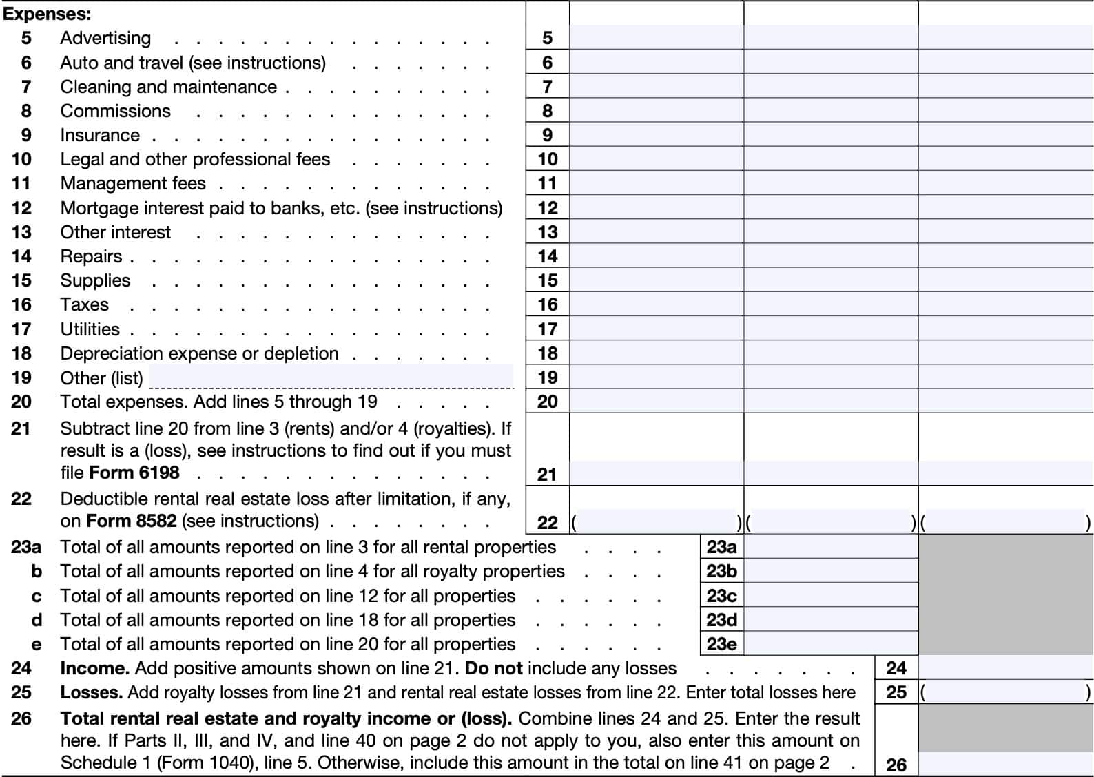 Expenses related to income reported in Part I