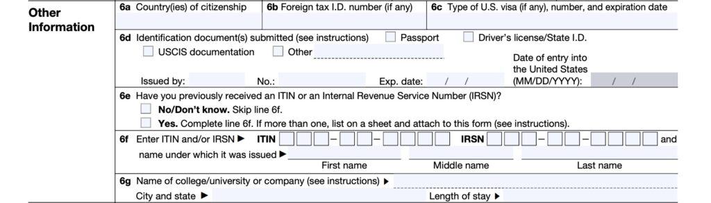 IRS Form W-7 Instructions - Completing Your ITIN Application