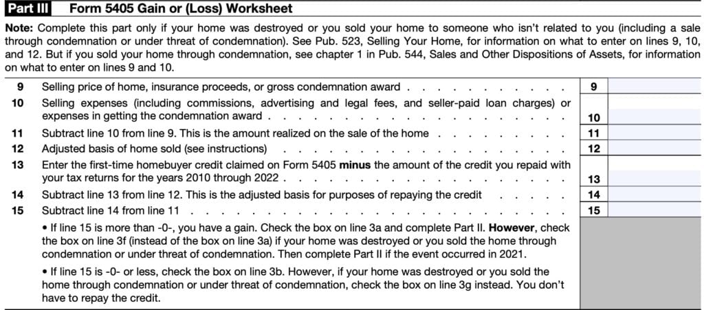 Irs Form 5405 Instructions: First-time Homebuyer Credit