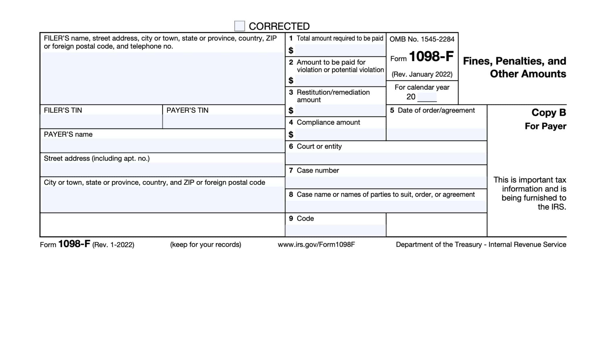 IRS Form 1098 Instructions - Mortgage Interest Statement