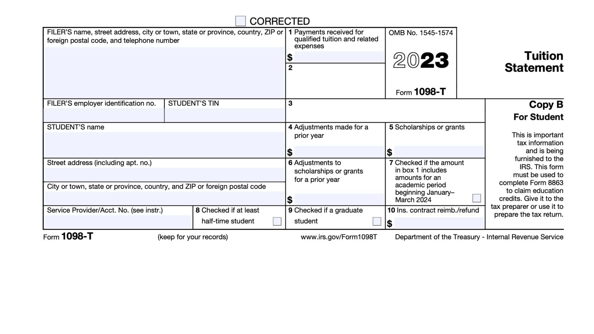 IRS Form 1098 Instructions - Mortgage Interest Statement