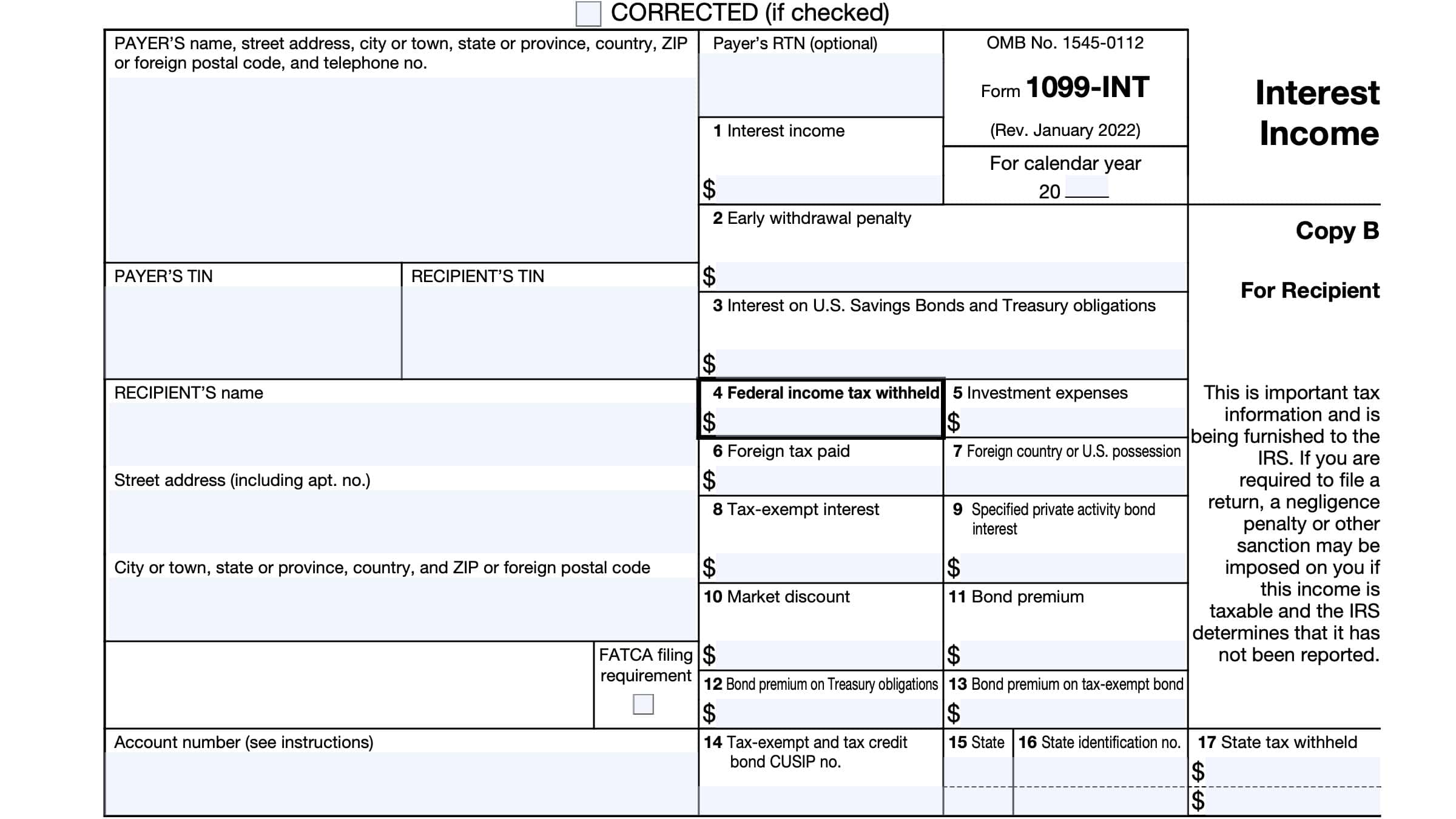 IRS Form 1099-INT Instructions - Interest income