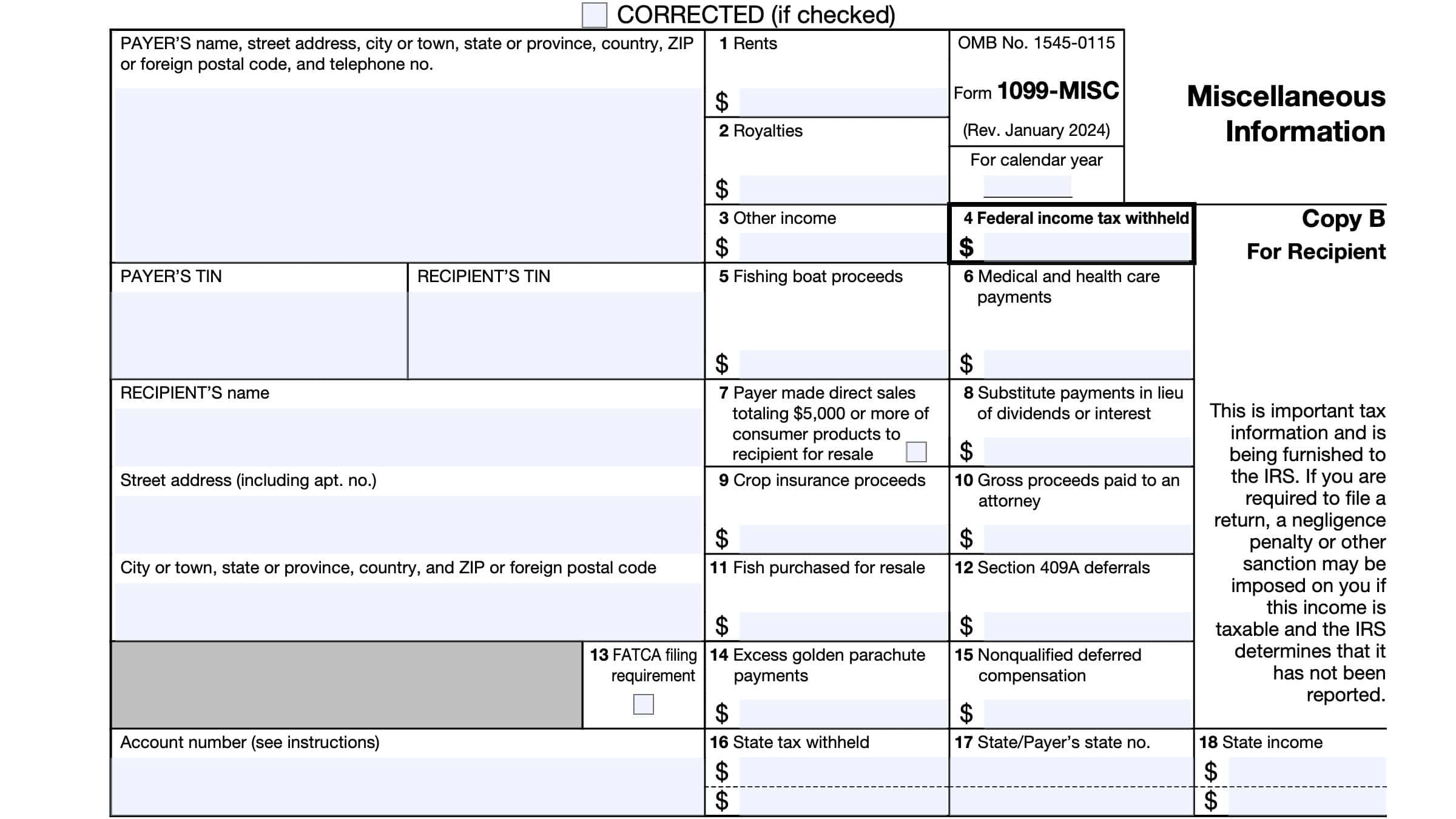 IRS Form 1099-MISC Instructions - Miscellaneous Information