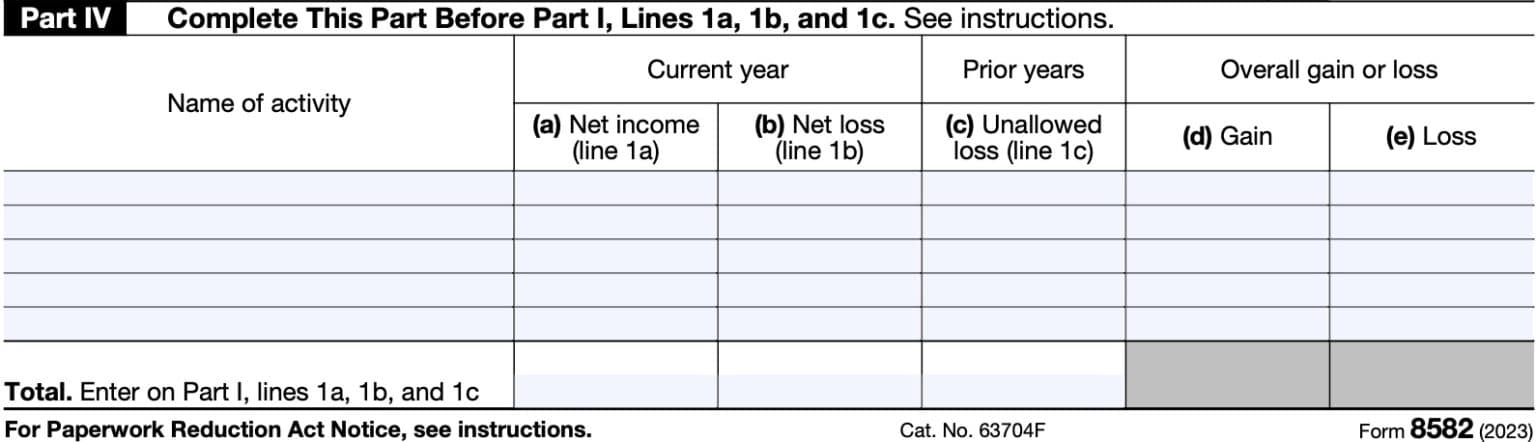 IRS Form 8582 Instructions - A Guide to Passive Activity Losses