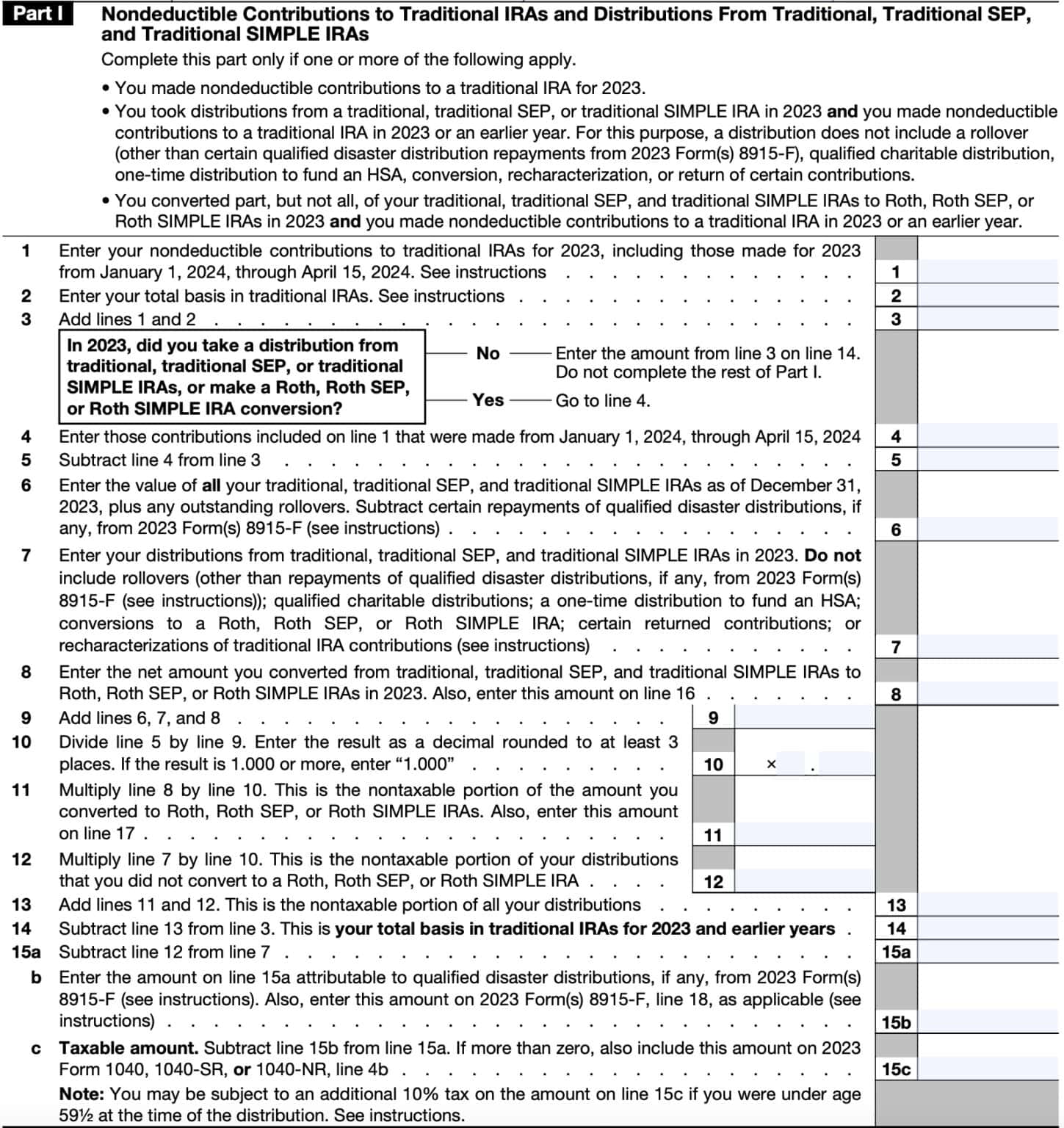 IRS Form 8606 Instructions - A Guide to Nondeductible IRAs