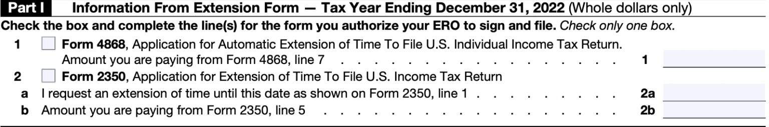 IRS Form 8878 Instructions - eFile Authorization for Tax Extensions