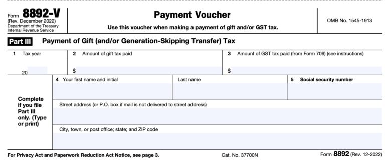 IRS Form 8892 Instructions - Gift Tax Return Extension