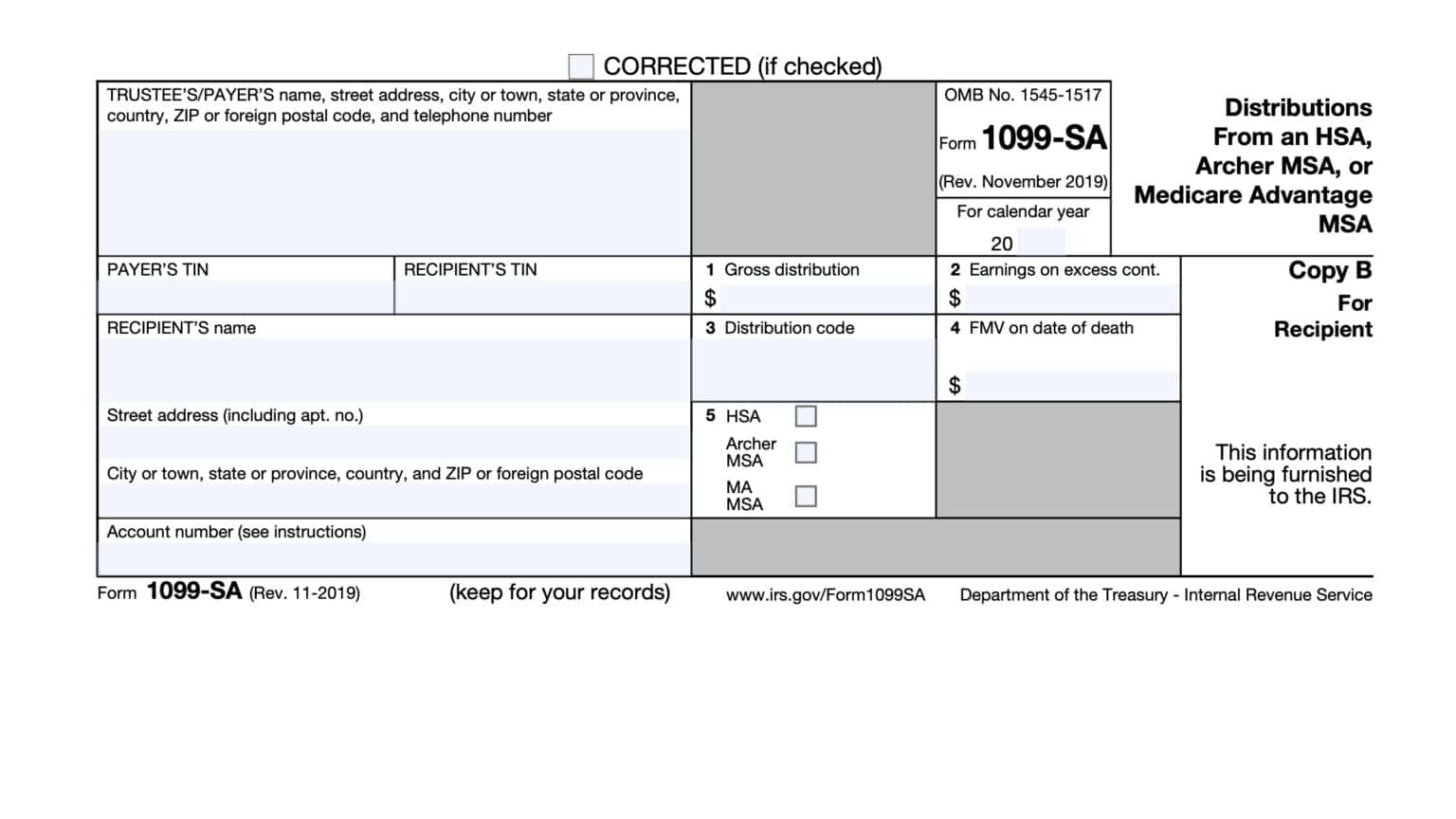 IRS Form 5498-SA Instructions - HSA and MSA Contributions