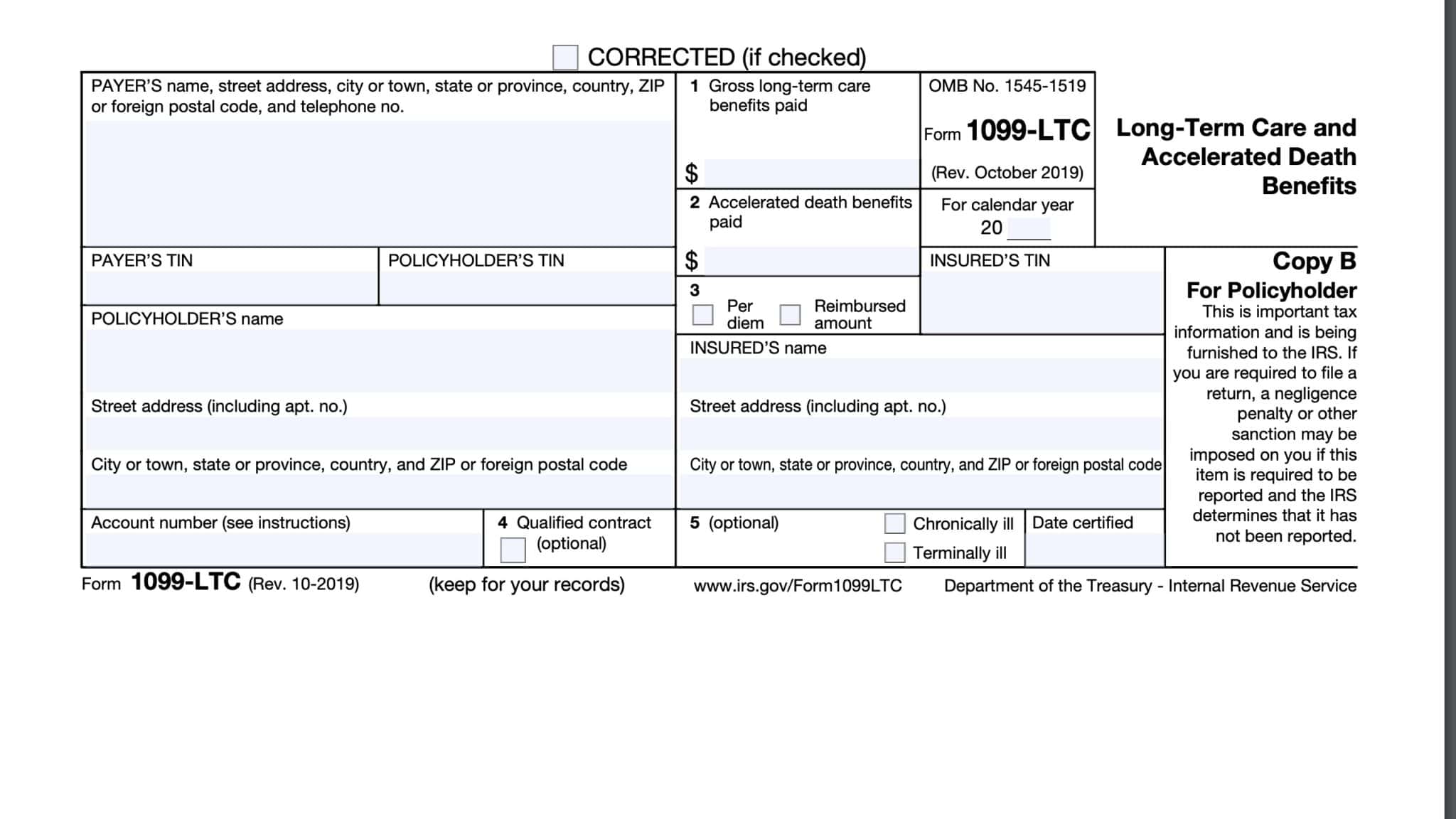 IRS Form 1099-SA Instructions HSA and MSA Distributions