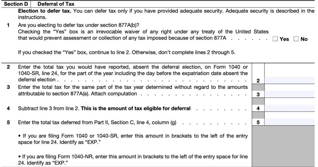 IRS Form 8854 Instructions