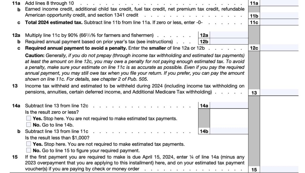 IRS Form 1040-ES Instructions - Estimated Tax Payments