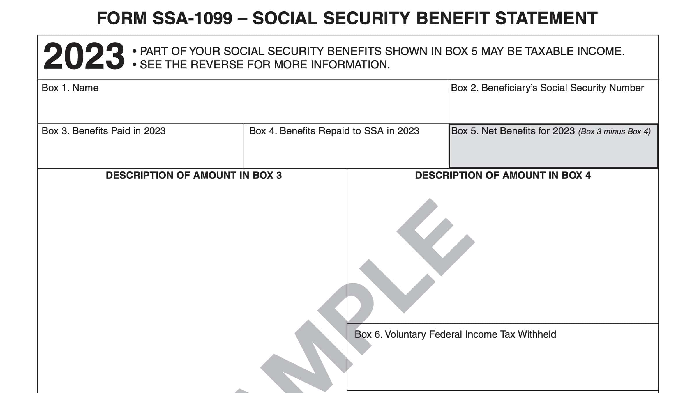 Form Ssa 1099 Instructions Social Security Benefits 6422