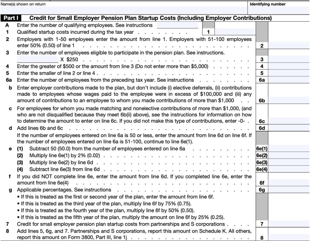 IRS Form 8881 Instructions Small Employer Pension Plan Credits