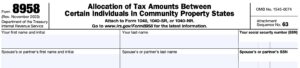 IRS Form 8958 Instructions - Community Property Allocation