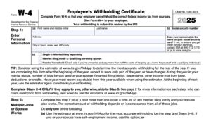 irs form w-4, employee's withholding certificate