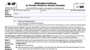 irs form w-4p, withholding certificate for periodic pension or annuity payments