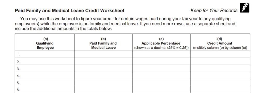 IRS Form 8994 Instructions - Employer Credit For Paid FMLA