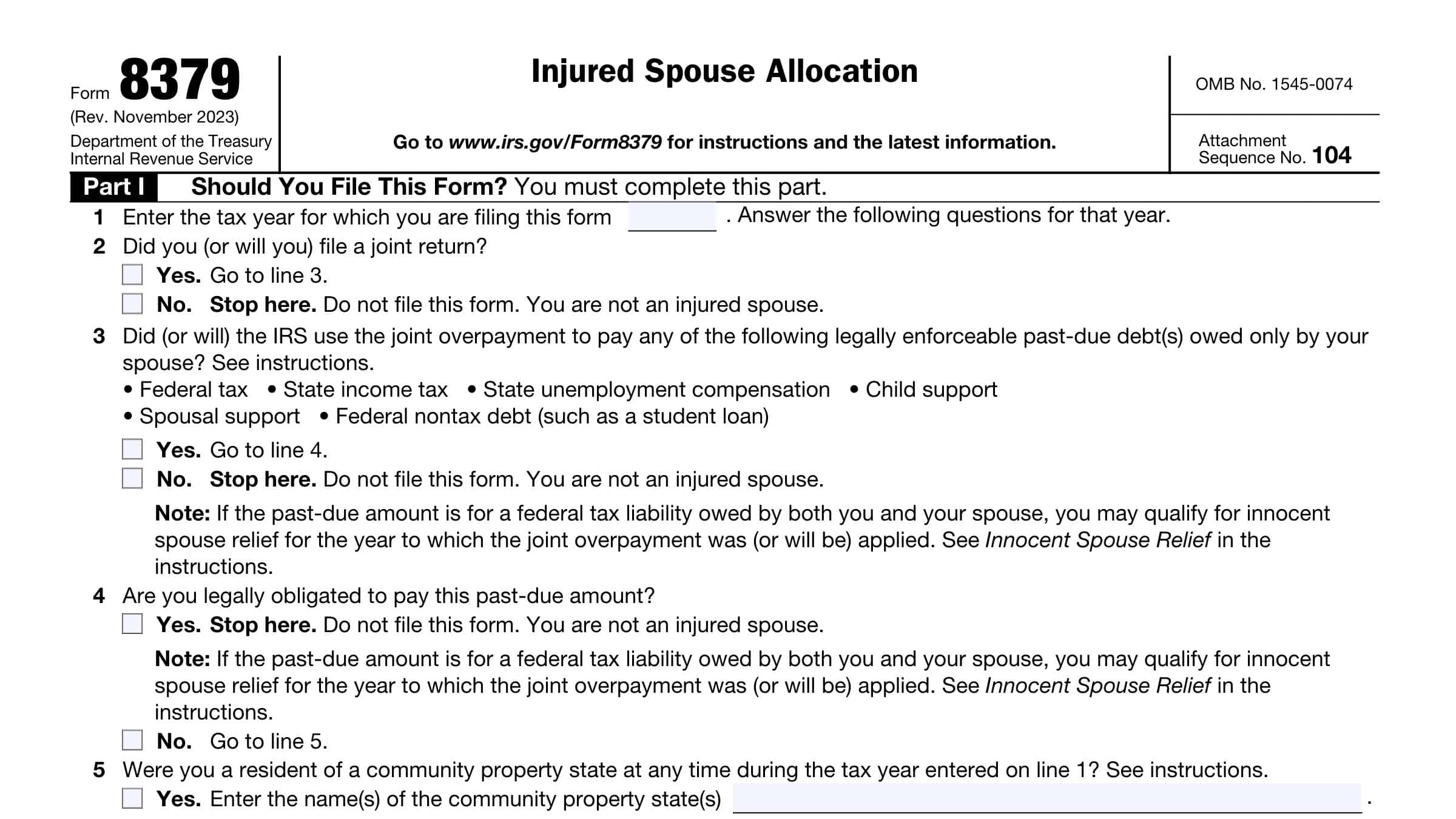 Irs Form 8379 Instructions 2268