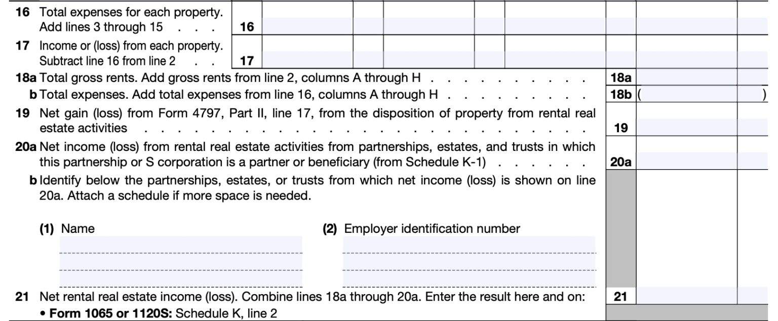 IRS Form 8825 Instructions: Partnership & S-Corp Rental Income