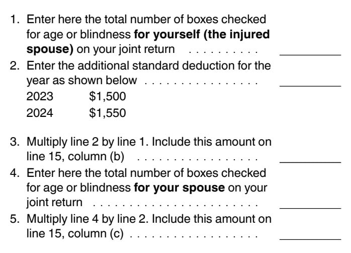 additional standard deduction worksheet for allocation between spouses