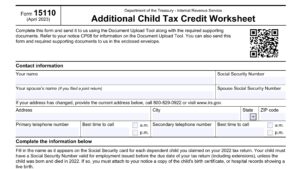 IRS Form 15110 Instructions