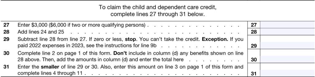 IRS Form 2441 Instructions - Child and Dependent Care Expenses