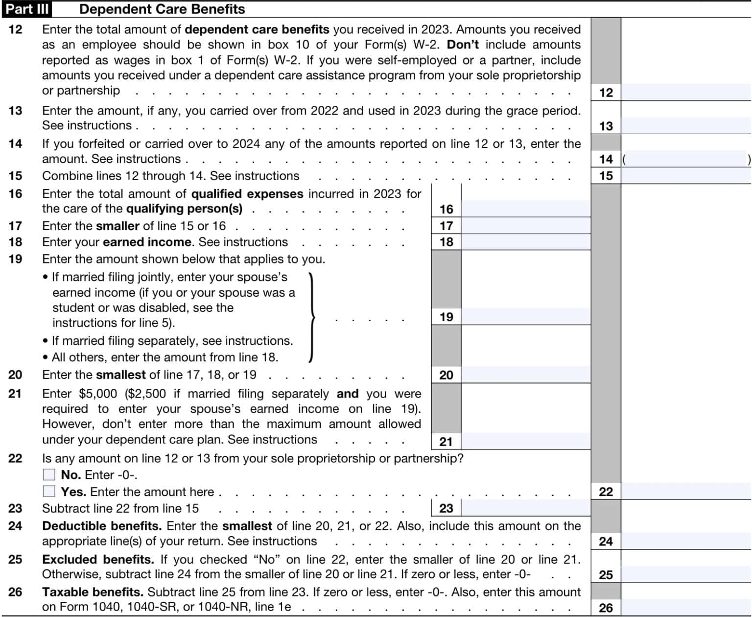 IRS Form 2441 Instructions - Child and Dependent Care Expenses