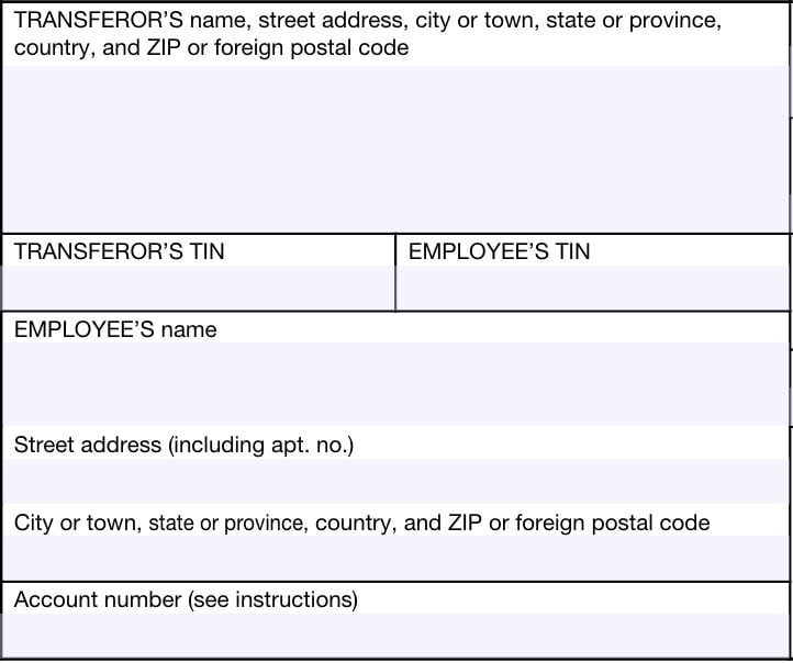 irs form 3921, taxpayer information fields