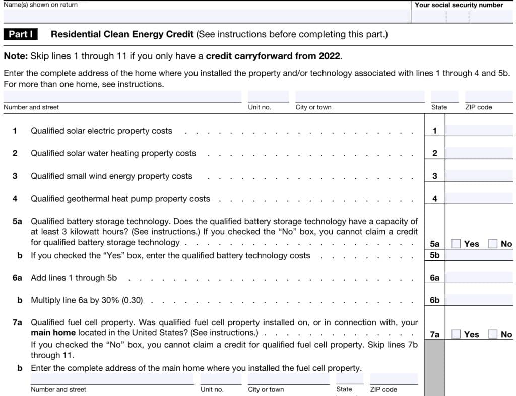 Irs Form 5695 Instructions Residential Energy Credits 9769
