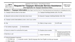 IRS Form 911 Instructions