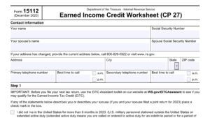 IRS Form 15112 Instructions
