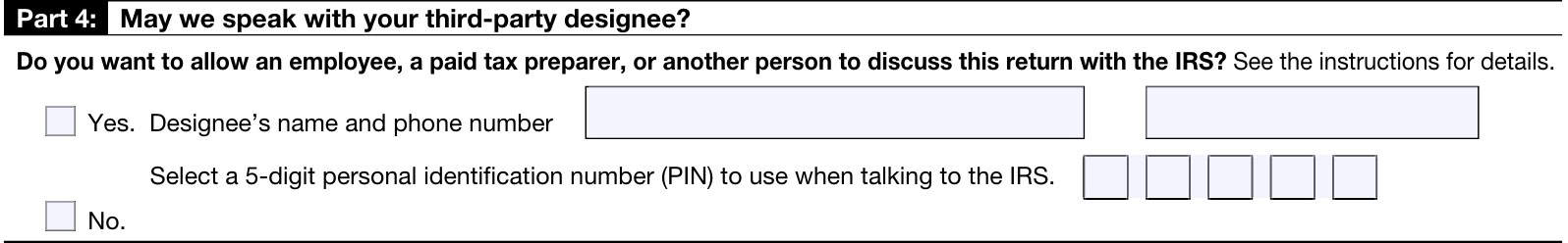 irs form 944, part 4, third-party designee