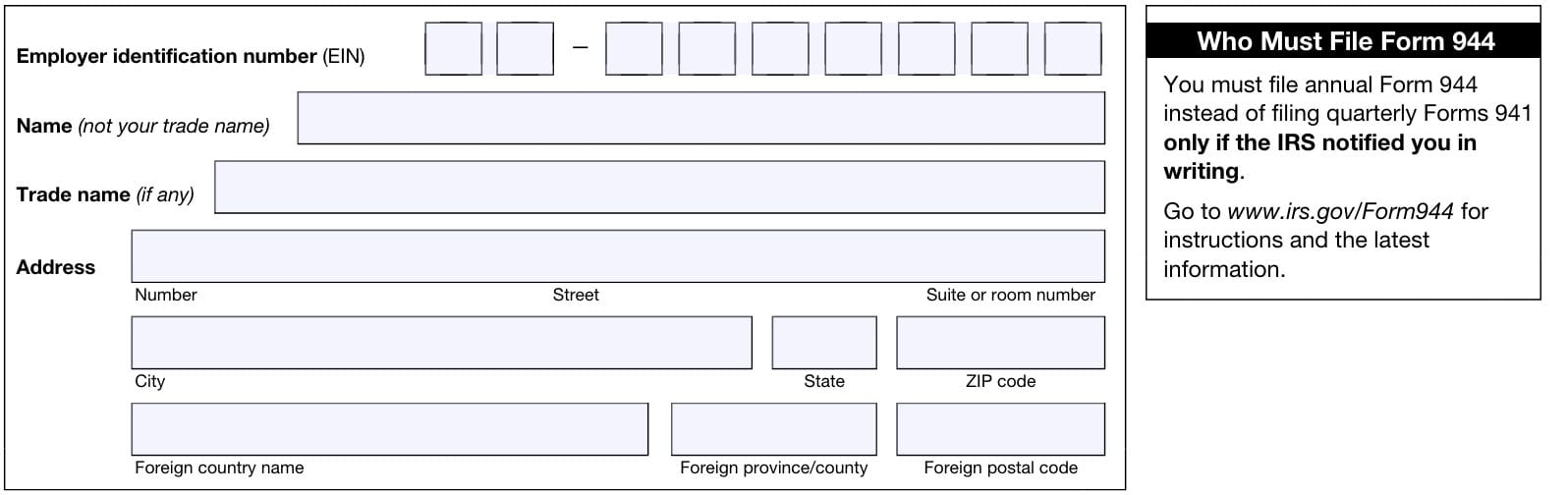 IRS Form 944 Instructions - Employer's Annual Federal Tax Return