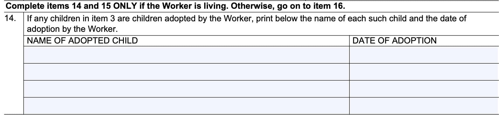 form ssa-4-bk, line 14