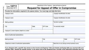 irs form 13711, request for appeal of offer in compromise