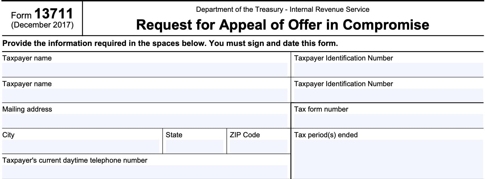 irs form 13711, taxpayer information