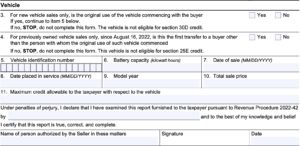 IRS Form 15400 Instructions - Clean Vehicle Seller Report