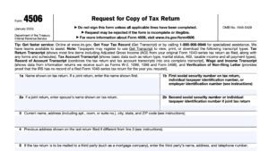 irs form 4506, request for copy of tax return