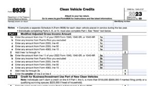irs form 8936, clean vehicle credits