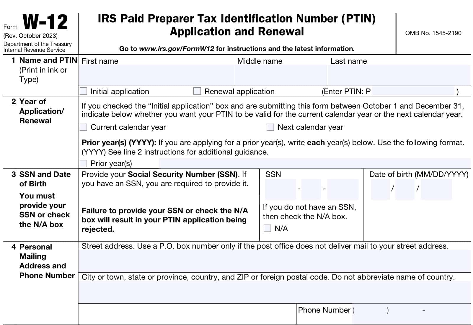 irs form w-12, lines 1 through 4