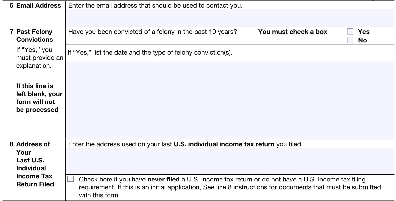 irs form w-12, lines 6 through 8