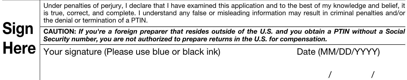 irs form w-12 signature field