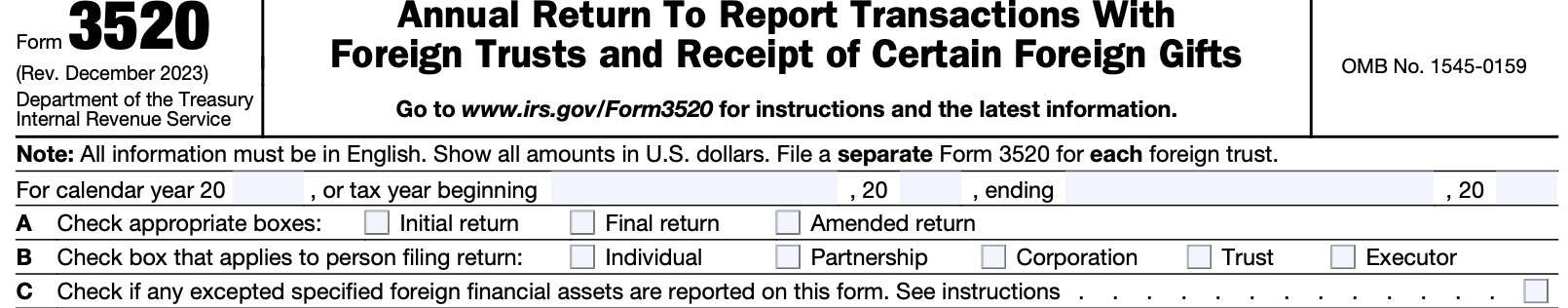 irs form 3520, why you are completing the form