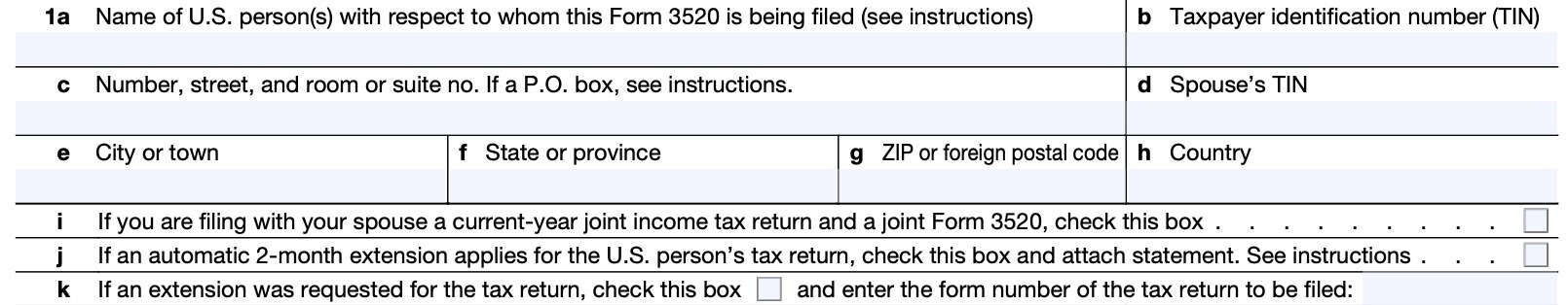 irs form 3520, U.S. person