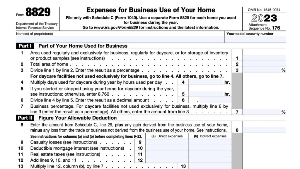 irs form 8829: Expenses for business use of your home