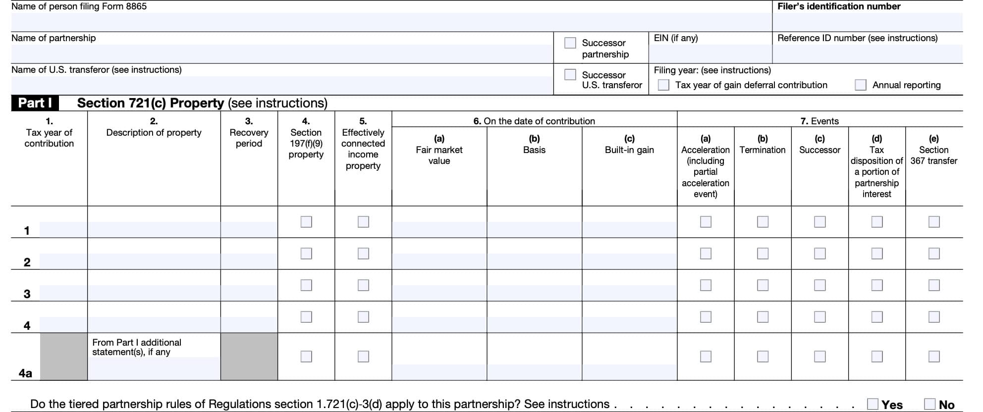 schedule g, part i: section 721(c) property