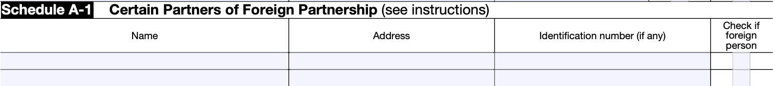 schedule a-1, certain partners of foreign partnership