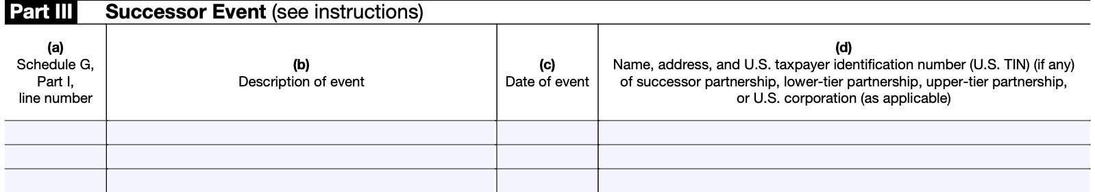 schedule h, part iii, successor event