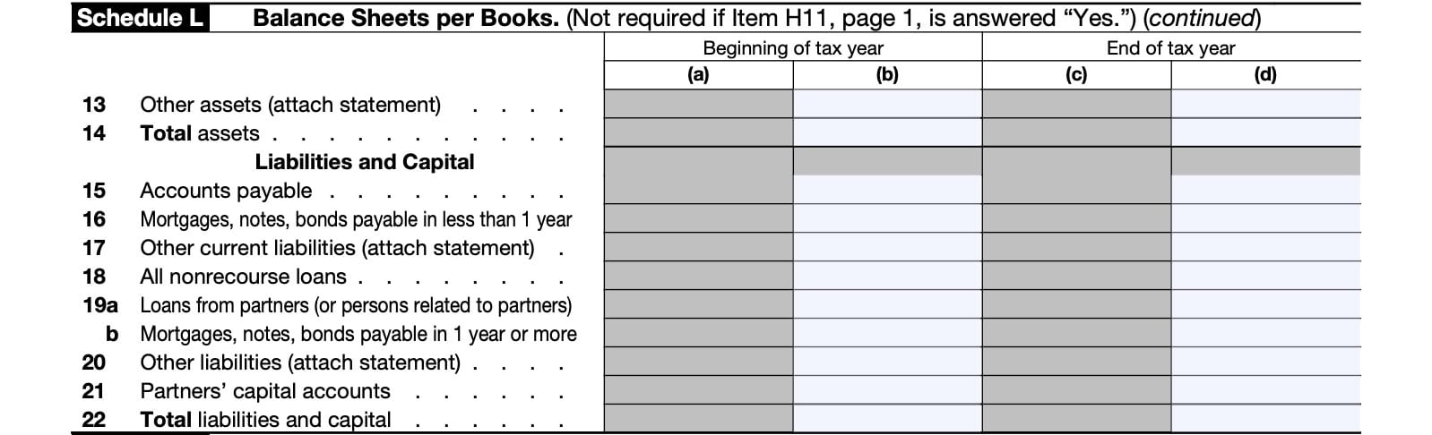 schedule l, continued