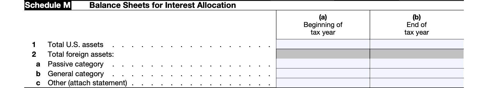 irs form 8865, schedule m: balance sheets for reconciliation